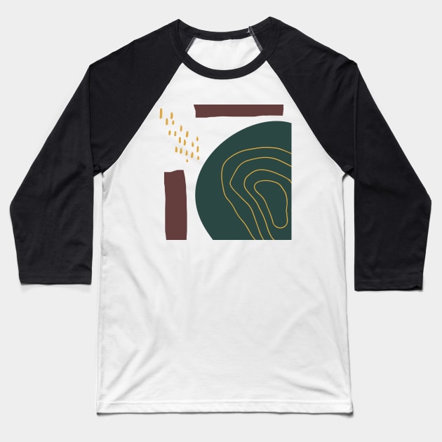 Mid century pattern modern bordeaux Baseball T-Shirt by soycarola